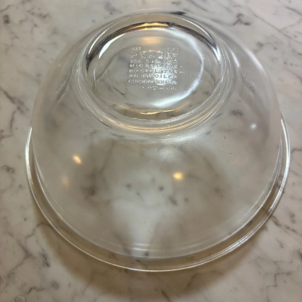 Vintage Pyrex 325 Clear Glass Mixing Bowl 2.5L Oven Microwave Safe Corning NYUSA